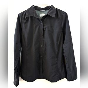 Columbia Omni Shade Sun Protection Button Front Shirt Medium Black